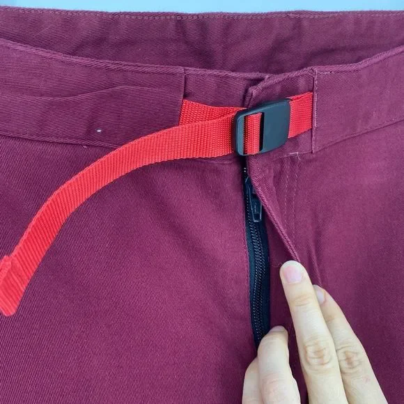 Topo Designs Womens Climb Pants Size L Organic Cotton Outdoor Hiking NWT Burgund - Picture 10 of 15